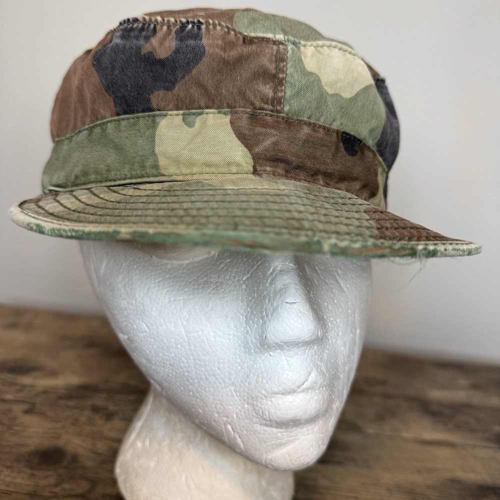 US Military Woodland Camo BDU Patrol Cap Hat 7 3/8 Propper 1989 DLA Contract - Picture 7 of 12